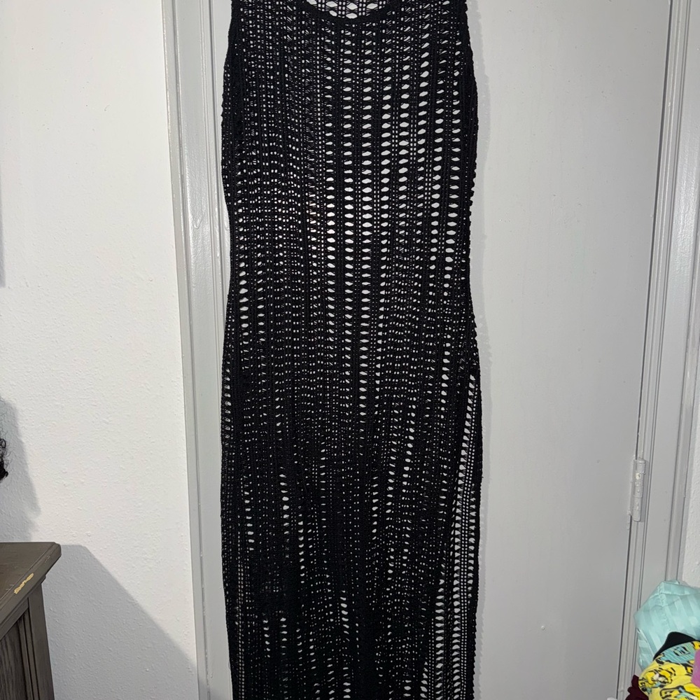 Elegant Black Crochet Skirt